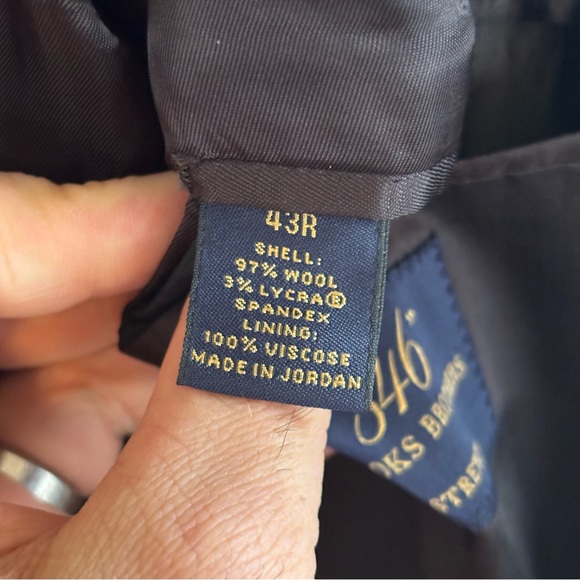 Brooks Brothers 346 Stretch Stripe Sport Coat Gray Wool Blend Blazer Mens 43R - Picture 10 of 10